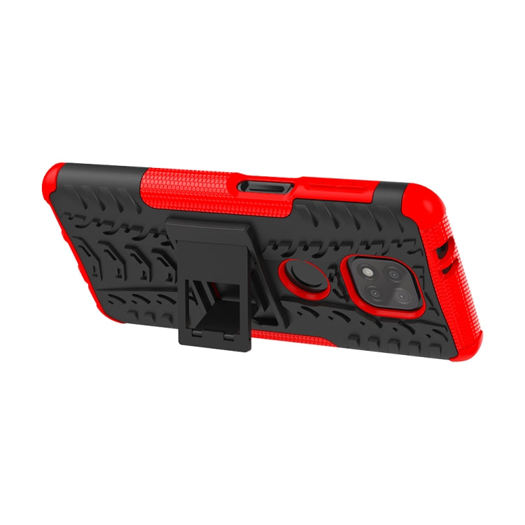 For Motorola Moto G Power (2021) Tire Texture Shockproof TPU+PC Protective Case with Holder