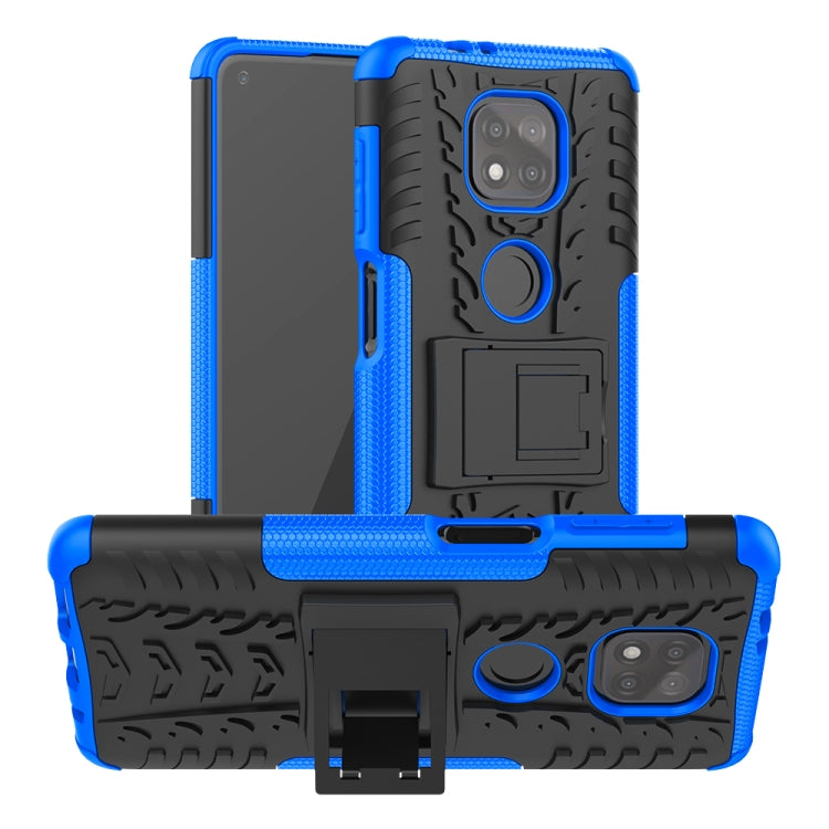 For Motorola Moto G Power (2021) Tire Texture Shockproof TPU+PC Protective Case with Holder