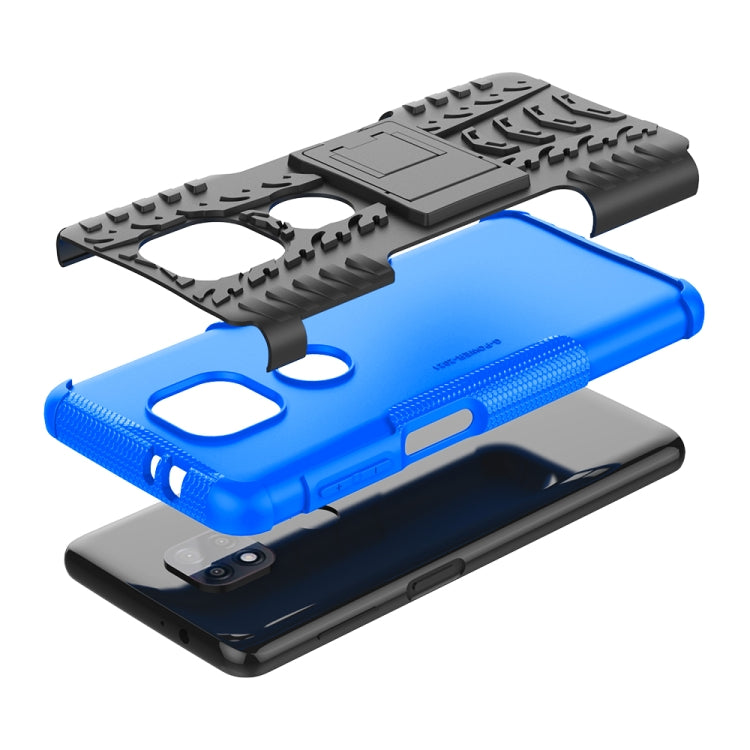 For Motorola Moto G Power (2021) Tire Texture Shockproof TPU+PC Protective Case with Holder