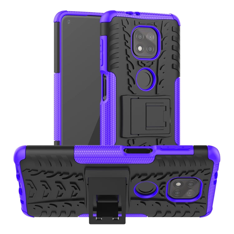 For Motorola Moto G Power (2021) Tire Texture Shockproof TPU+PC Protective Case with Holder