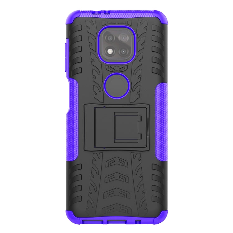 For Motorola Moto G Power (2021) Tire Texture Shockproof TPU+PC Protective Case with Holder