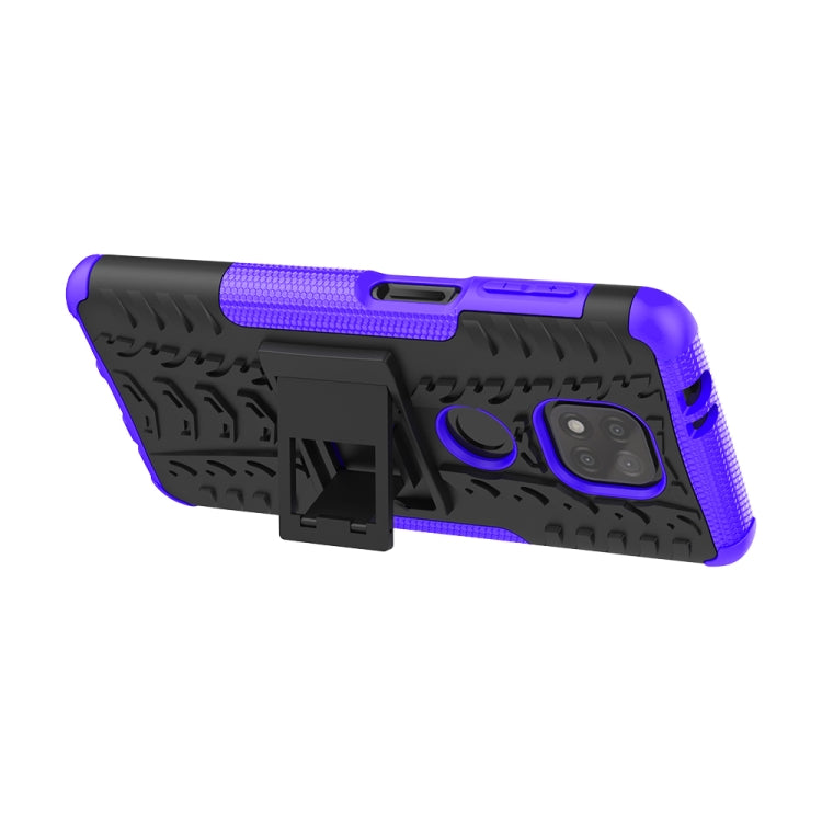 For Motorola Moto G Power (2021) Tire Texture Shockproof TPU+PC Protective Case with Holder