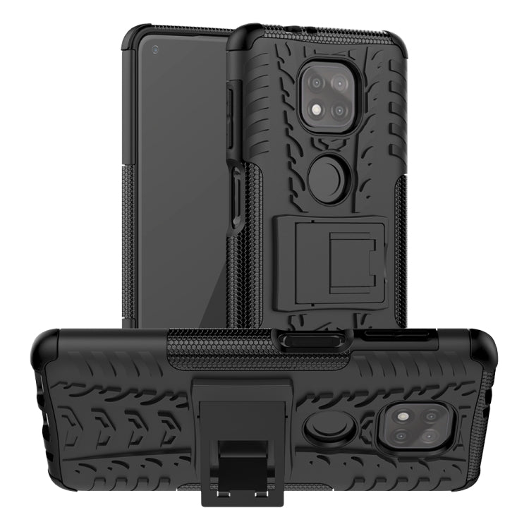 For Motorola Moto G Power (2021) Tire Texture Shockproof TPU+PC Protective Case with Holder