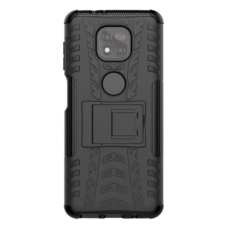 For Motorola Moto G Power (2021) Tire Texture Shockproof TPU+PC Protective Case with Holder