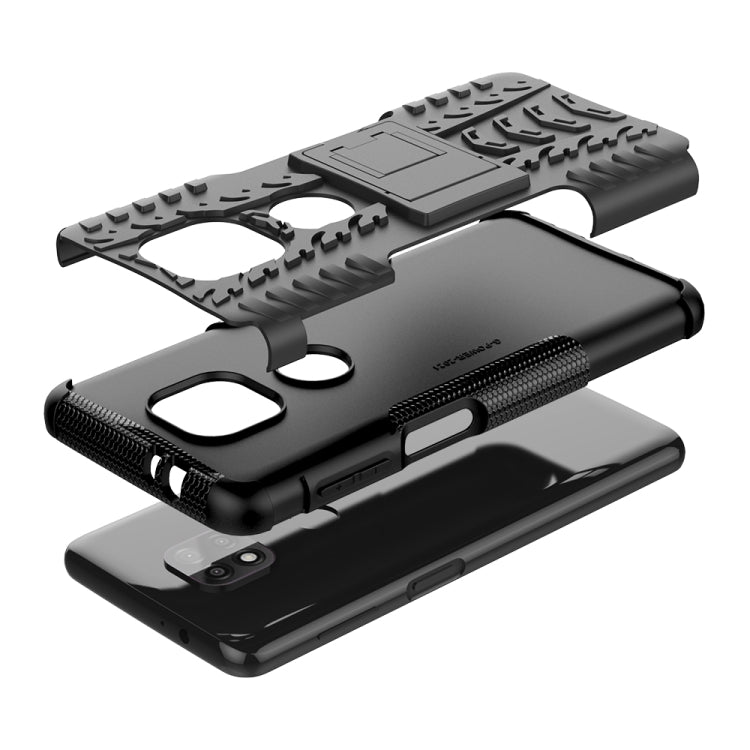 For Motorola Moto G Power (2021) Tire Texture Shockproof TPU+PC Protective Case with Holder