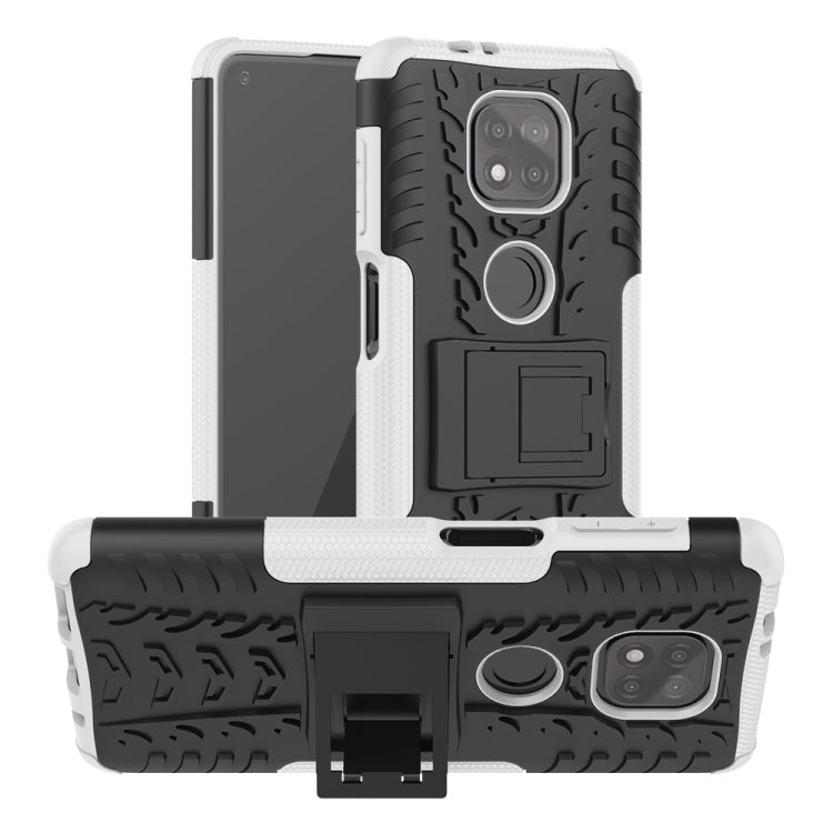 For Motorola Moto G Power (2021) Tire Texture Shockproof TPU+PC Protective Case with Holder