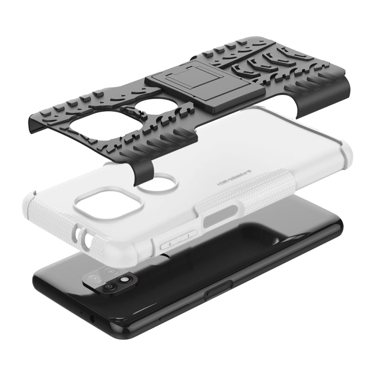 For Motorola Moto G Power (2021) Tire Texture Shockproof TPU+PC Protective Case with Holder