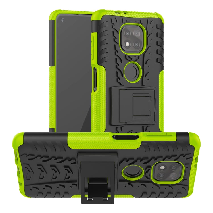 For Motorola Moto G Power (2021) Tire Texture Shockproof TPU+PC Protective Case with Holder