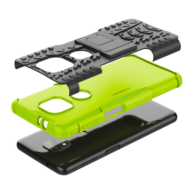 For Motorola Moto G Power (2021) Tire Texture Shockproof TPU+PC Protective Case with Holder