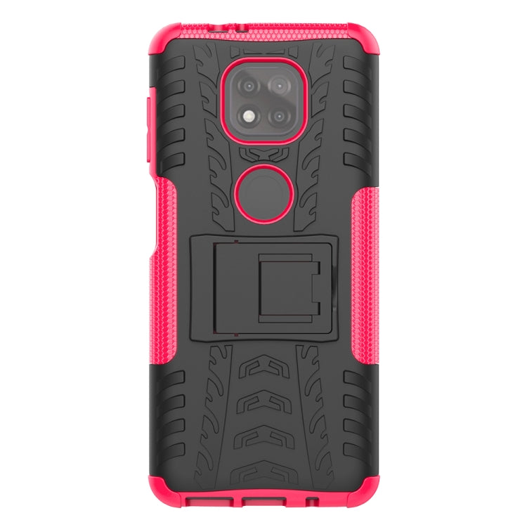 For Motorola Moto G Power (2021) Tire Texture Shockproof TPU+PC Protective Case with Holder