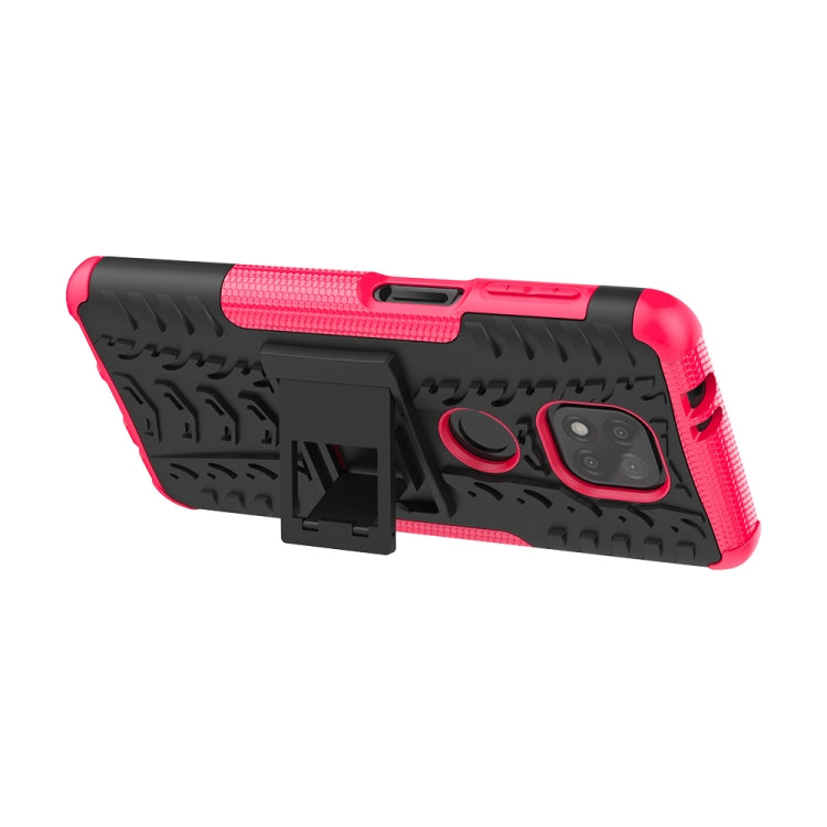 For Motorola Moto G Power (2021) Tire Texture Shockproof TPU+PC Protective Case with Holder