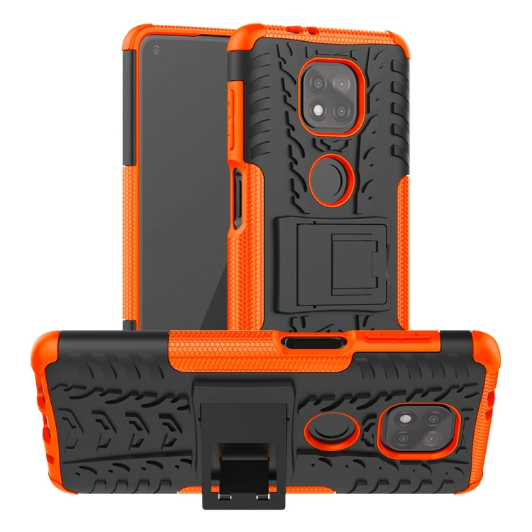 For Motorola Moto G Power (2021) Tire Texture Shockproof TPU+PC Protective Case with Holder