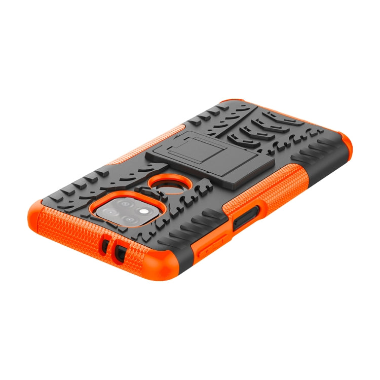 For Motorola Moto G Power (2021) Tire Texture Shockproof TPU+PC Protective Case with Holder