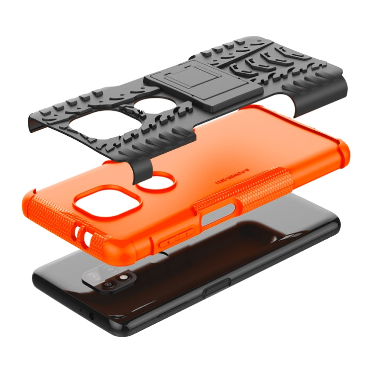 For Motorola Moto G Power (2021) Tire Texture Shockproof TPU+PC Protective Case with Holder