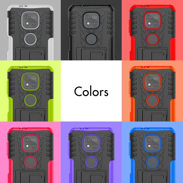 For Motorola Moto G Power (2021) Tire Texture Shockproof TPU+PC Protective Case with Holder
