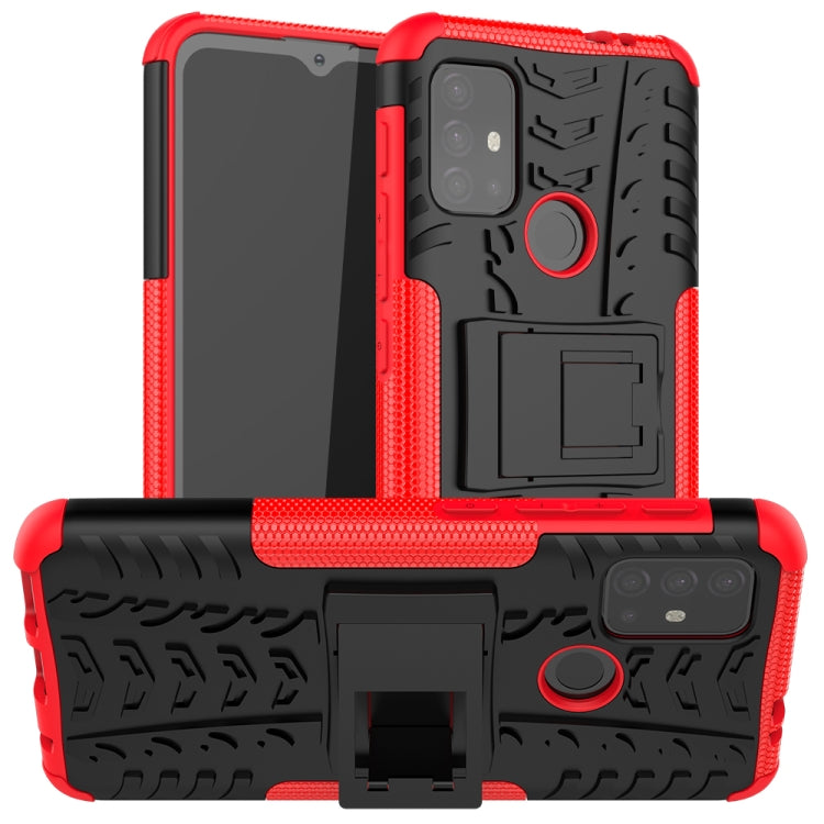For Motorola Moto G30 Tire Texture Shockproof TPU+PC Protective Case with Holder