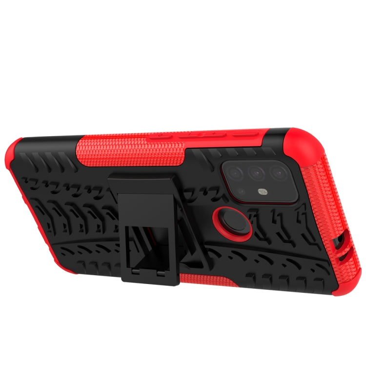 For Motorola Moto G30 Tire Texture Shockproof TPU+PC Protective Case with Holder