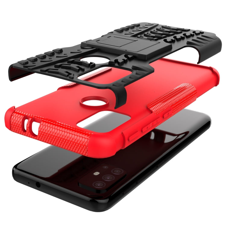 For Motorola Moto G30 Tire Texture Shockproof TPU+PC Protective Case with Holder