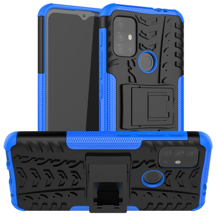 For Motorola Moto G30 Tire Texture Shockproof TPU+PC Protective Case with Holder