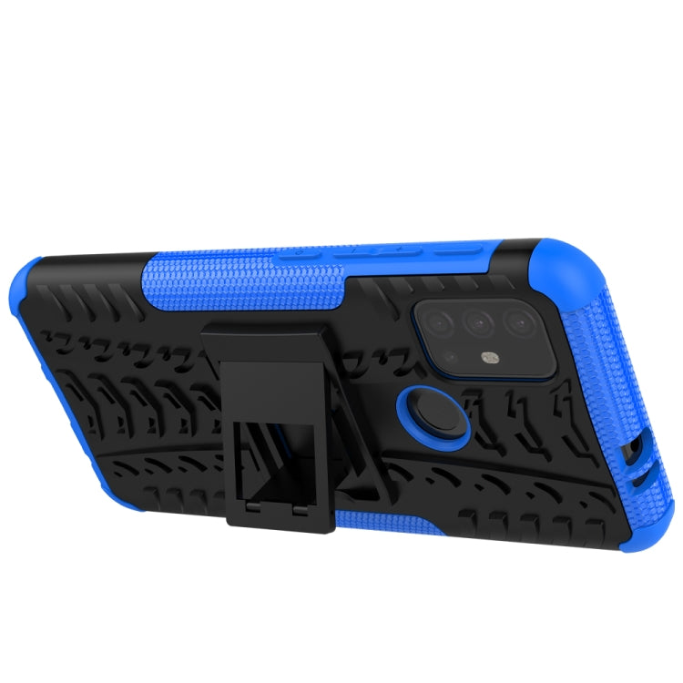 For Motorola Moto G30 Tire Texture Shockproof TPU+PC Protective Case with Holder