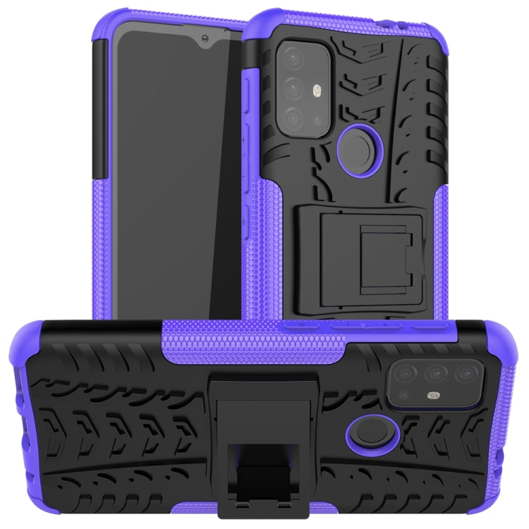 For Motorola Moto G30 Tire Texture Shockproof TPU+PC Protective Case with Holder