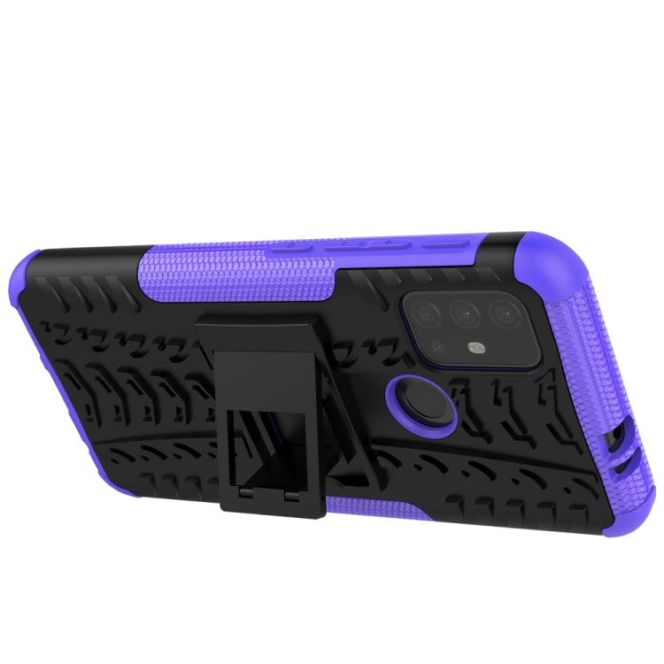 For Motorola Moto G30 Tire Texture Shockproof TPU+PC Protective Case with Holder
