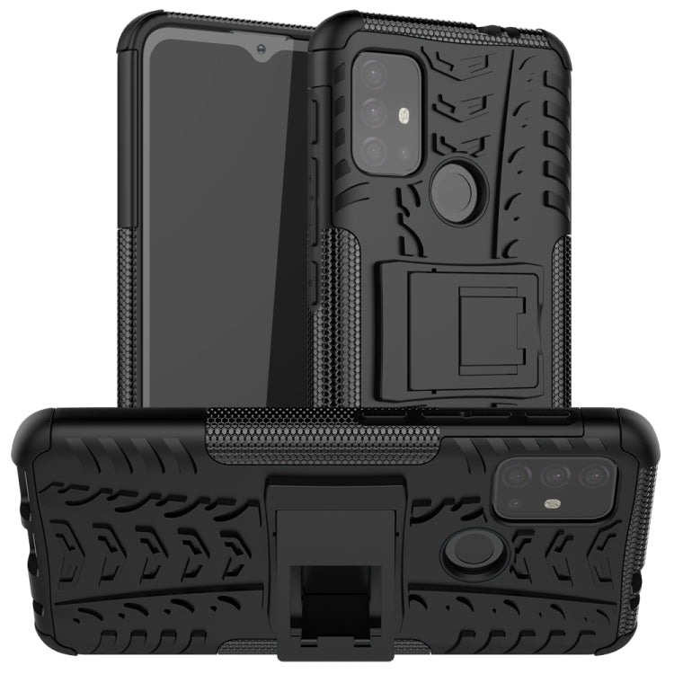 For Motorola Moto G30 Tire Texture Shockproof TPU+PC Protective Case with Holder