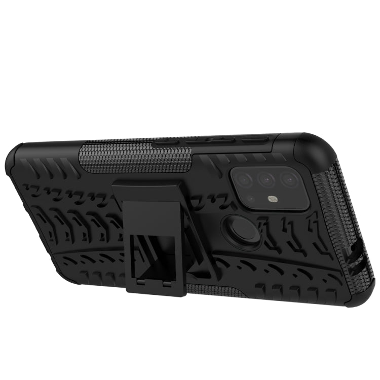 For Motorola Moto G30 Tire Texture Shockproof TPU+PC Protective Case with Holder