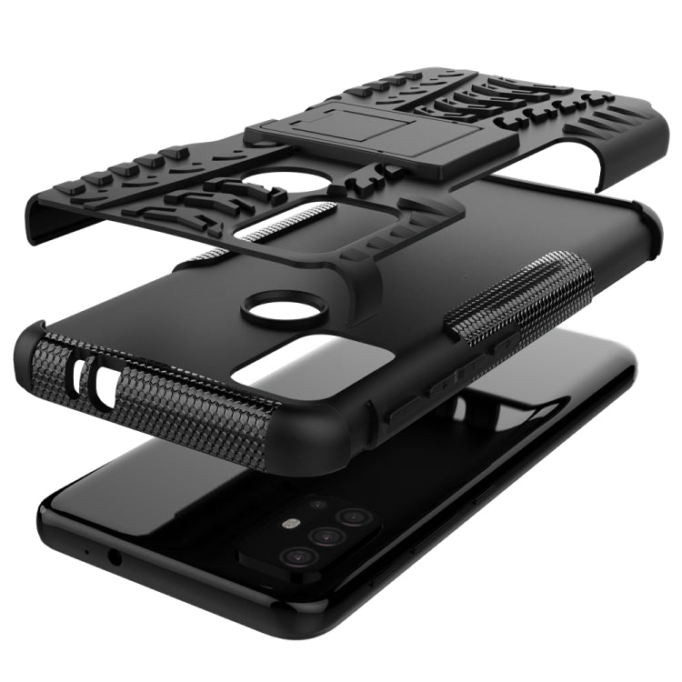 For Motorola Moto G30 Tire Texture Shockproof TPU+PC Protective Case with Holder