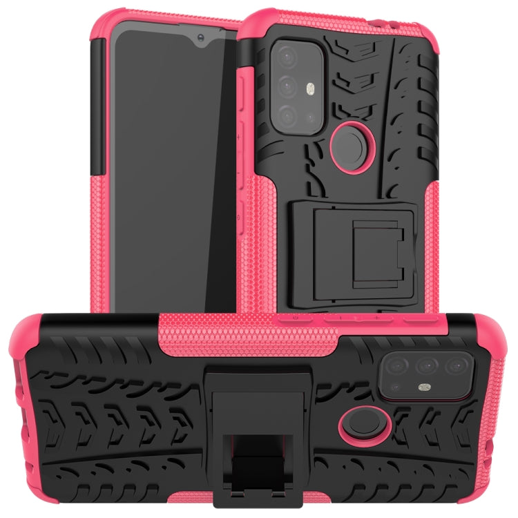 For Motorola Moto G30 Tire Texture Shockproof TPU+PC Protective Case with Holder