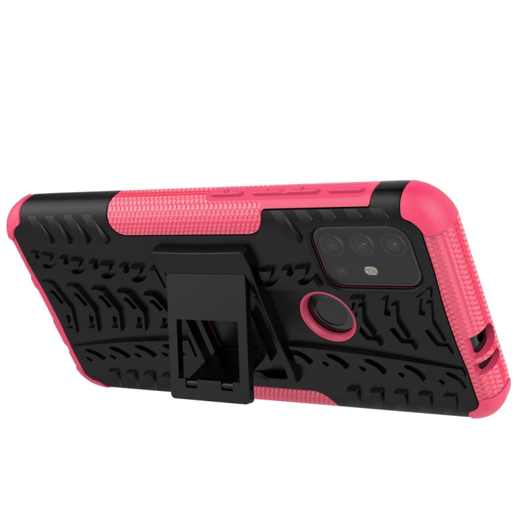 For Motorola Moto G30 Tire Texture Shockproof TPU+PC Protective Case with Holder