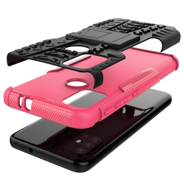 For Motorola Moto G30 Tire Texture Shockproof TPU+PC Protective Case with Holder