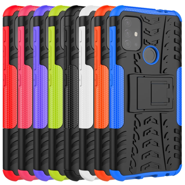 For Motorola Moto G30 Tire Texture Shockproof TPU+PC Protective Case with Holder