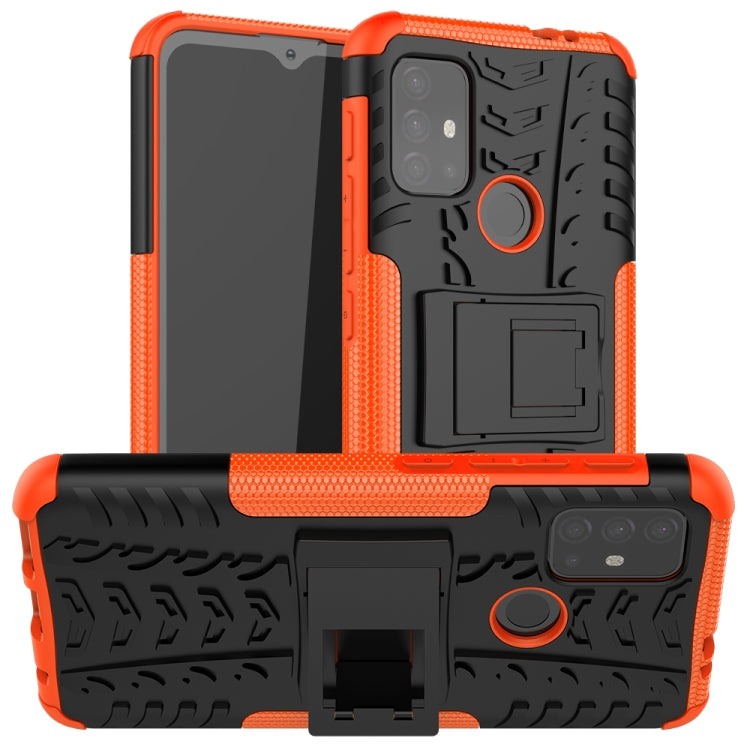 For Motorola Moto G30 Tire Texture Shockproof TPU+PC Protective Case with Holder