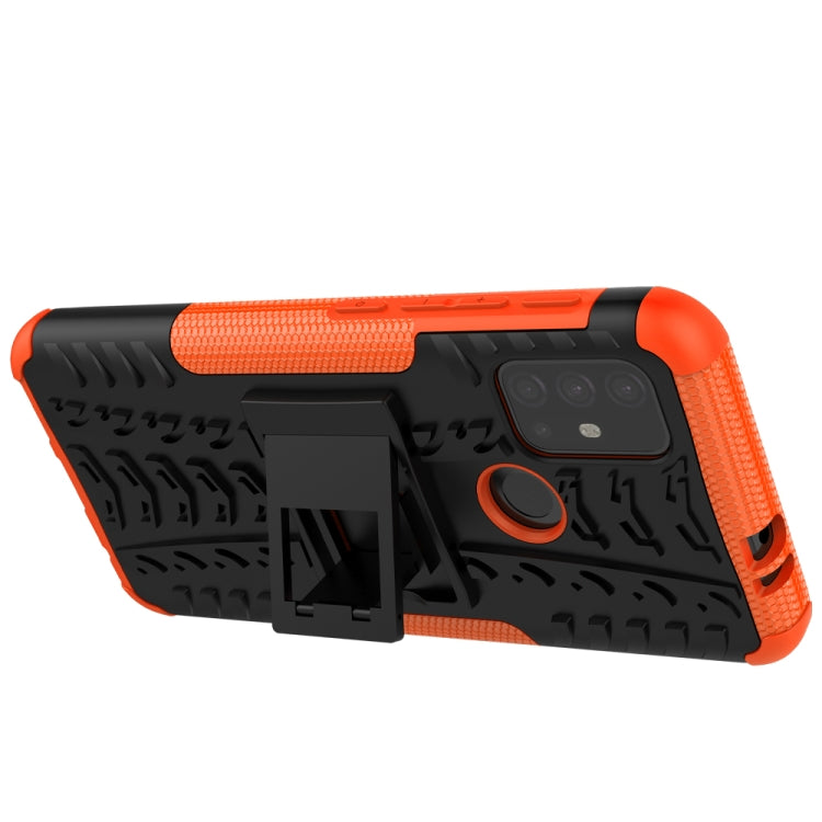 For Motorola Moto G30 Tire Texture Shockproof TPU+PC Protective Case with Holder