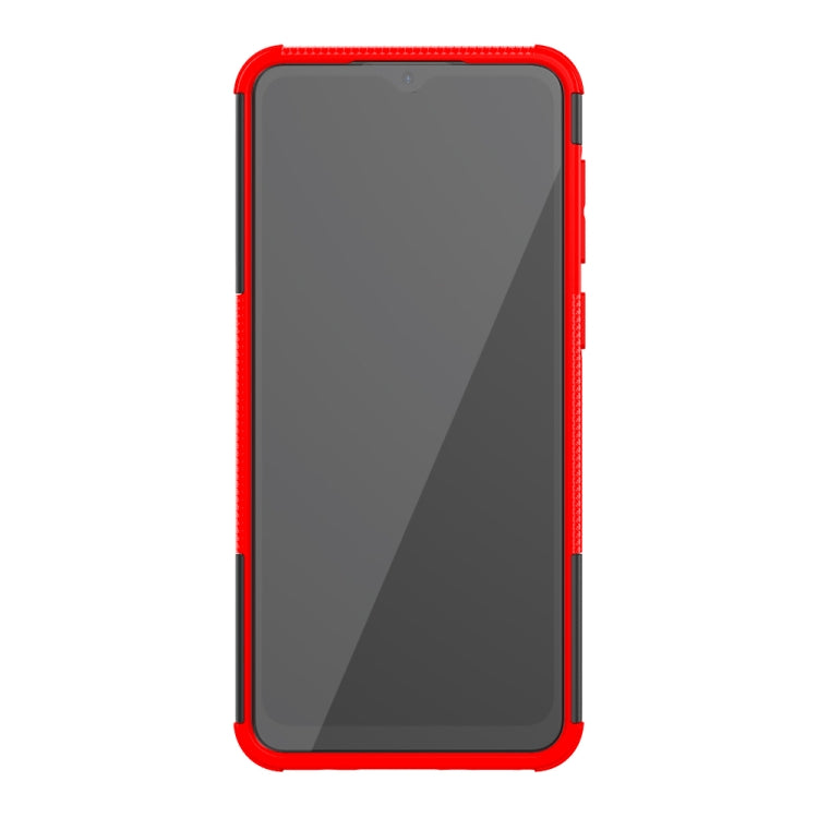 For Samsung Galaxy A02(EU Version) Tire Texture Shockproof TPU+PC Protective Case with Holder