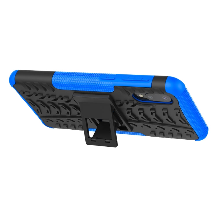 For Samsung Galaxy A02(EU Version) Tire Texture Shockproof TPU+PC Protective Case with Holder