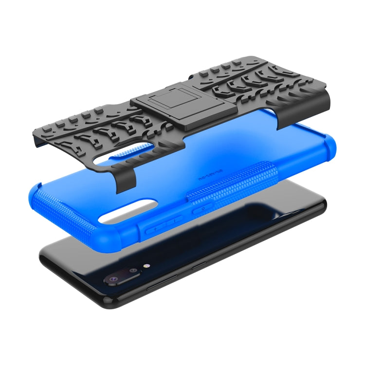 For Samsung Galaxy A02(EU Version) Tire Texture Shockproof TPU+PC Protective Case with Holder