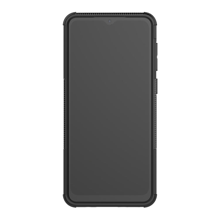 For Samsung Galaxy A02(EU Version) Tire Texture Shockproof TPU+PC Protective Case with Holder