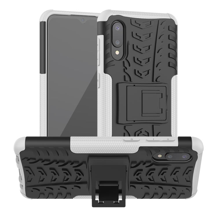 For Samsung Galaxy A02(EU Version) Tire Texture Shockproof TPU+PC Protective Case with Holder