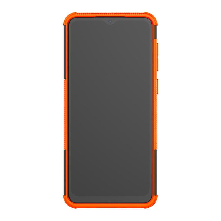 For Samsung Galaxy A02(EU Version) Tire Texture Shockproof TPU+PC Protective Case with Holder