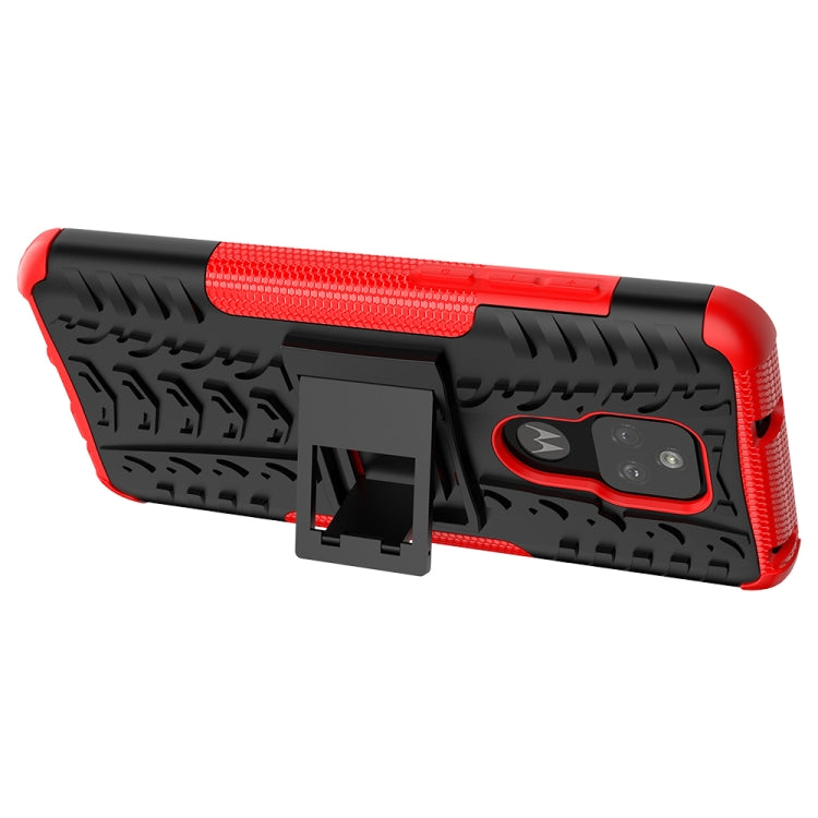 For Motorola Moto G Play (2021) Tire Texture Shockproof TPU+PC Protective Case with Holder