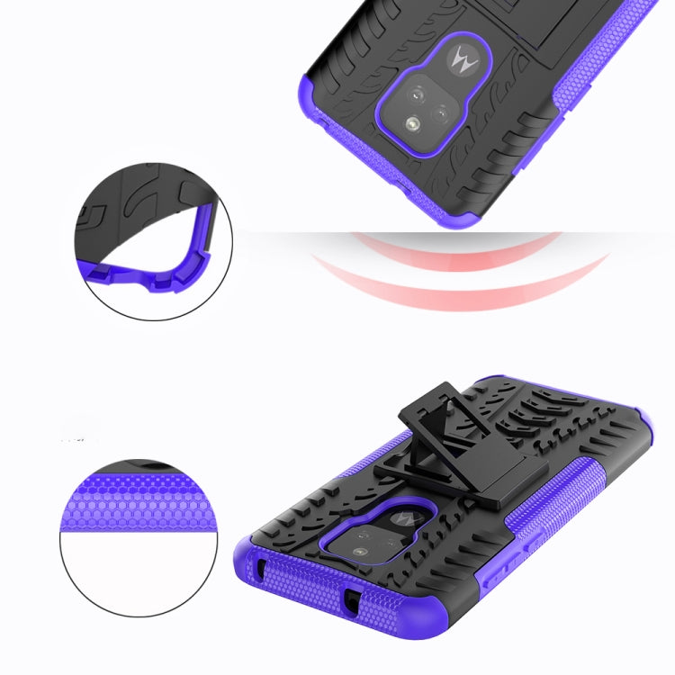 For Motorola Moto G Play (2021) Tire Texture Shockproof TPU+PC Protective Case with Holder
