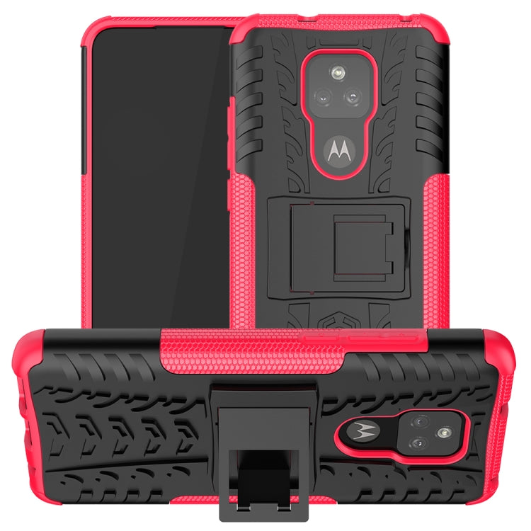 For Motorola Moto G Play (2021) Tire Texture Shockproof TPU+PC Protective Case with Holder