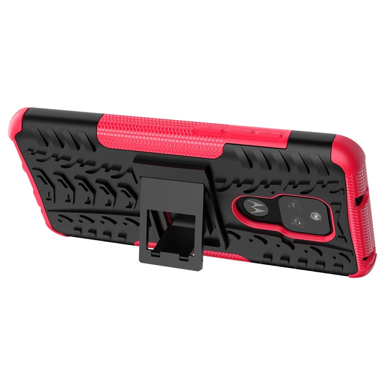 For Motorola Moto G Play (2021) Tire Texture Shockproof TPU+PC Protective Case with Holder