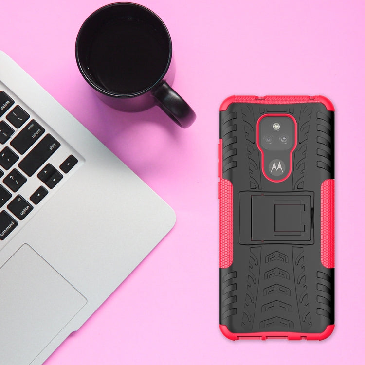 For Motorola Moto G Play (2021) Tire Texture Shockproof TPU+PC Protective Case with Holder