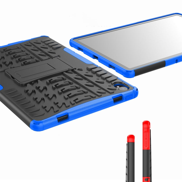 For Lenovo Tab P11 Tire Texture Shockproof TPU+PC Protective Case with Holder