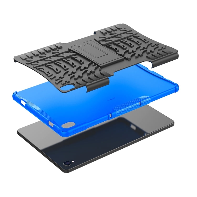 For Lenovo Tab P11 Tire Texture Shockproof TPU+PC Protective Case with Holder