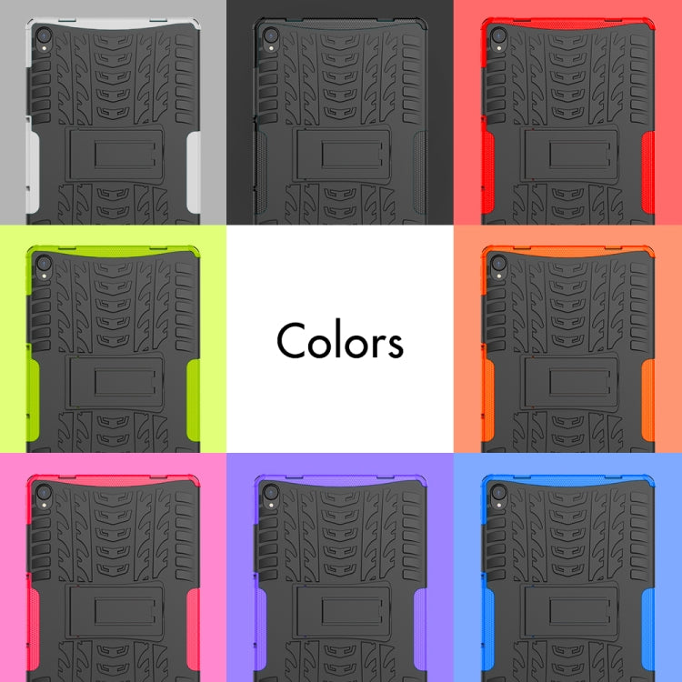For Lenovo Tab P11 Tire Texture Shockproof TPU+PC Protective Case with Holder