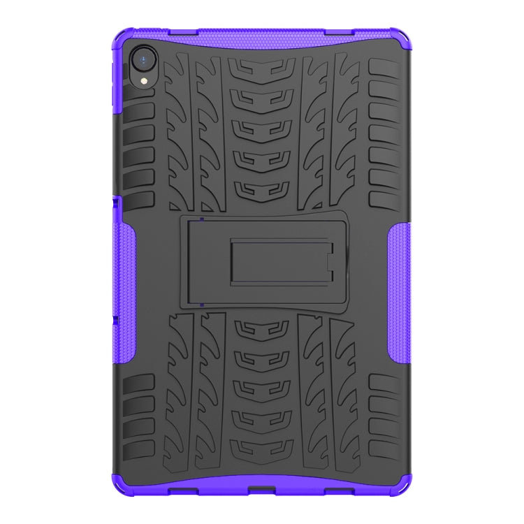 For Lenovo Tab P11 Tire Texture Shockproof TPU+PC Protective Case with Holder